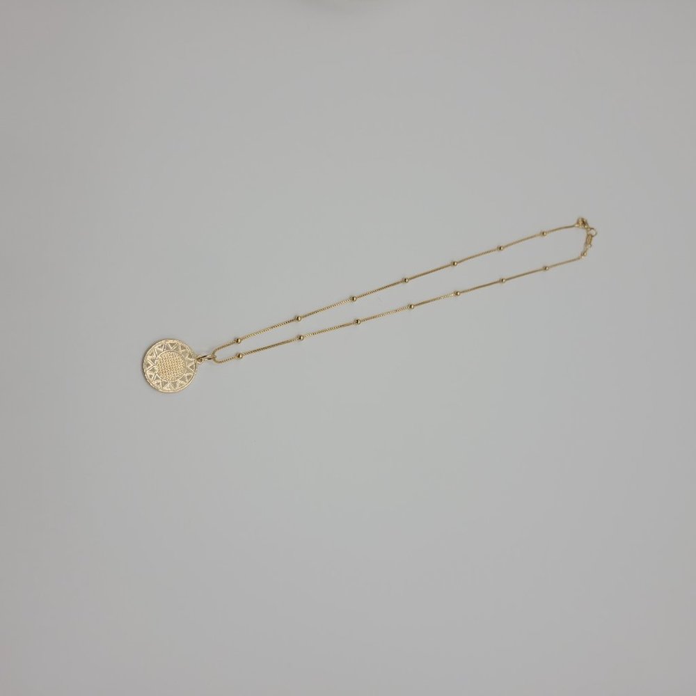 18K Gold Filled Sun Medallion Necklace - Picture 3 of 5